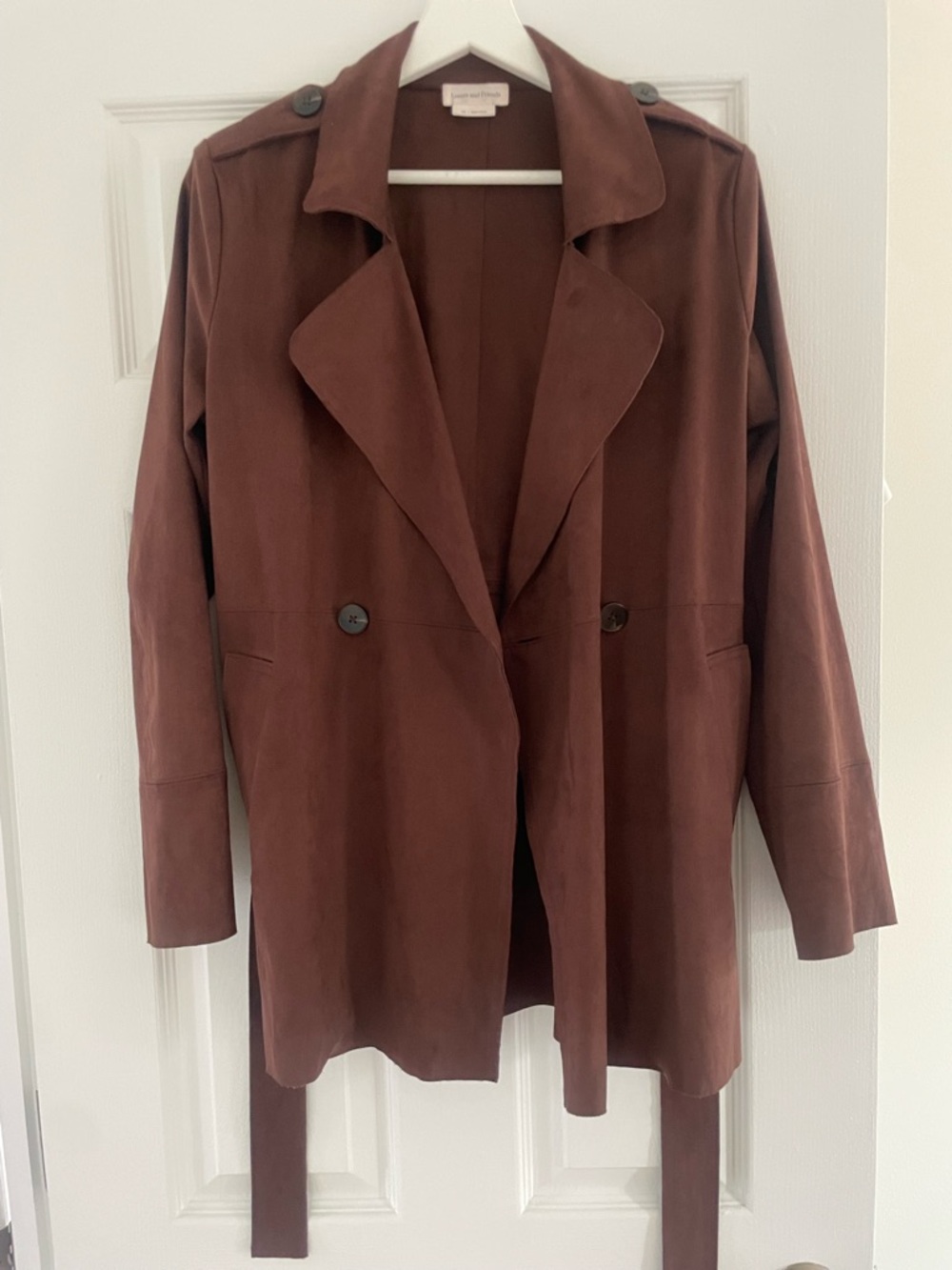 Oversized Anthropologie Espresso Brown Suede-Look Blazer - Picture 8 of 12